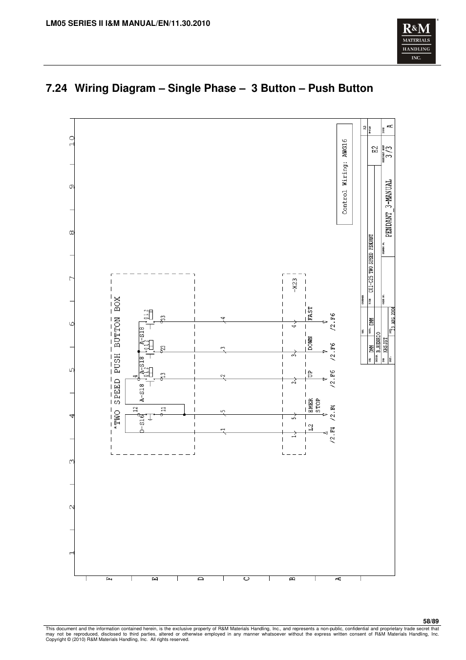 R&M Materials Handling ELECTRIC CHAIN HOISTS LoadMate Chain Hoist LM 5 User Manual | Page 58 / 89