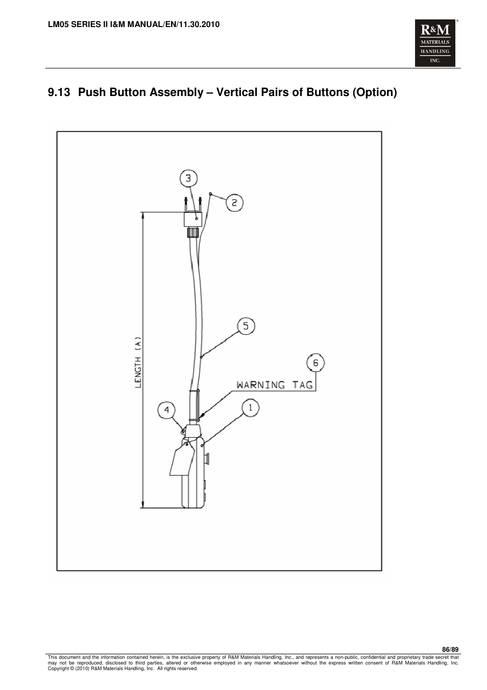 R&M Materials Handling ELECTRIC CHAIN HOISTS LoadMate Chain Hoist LM 5 User Manual | Page 86 / 89