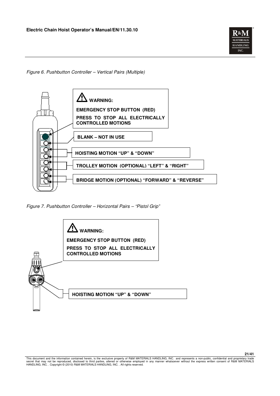 R&M Materials Handling ELECTRIC CHAIN HOISTS LoadMate Chain Hoist General Operation Manual User Manual | Page 22 / 42