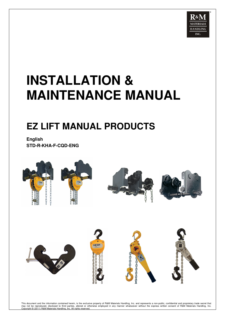 R&M Materials Handling MANUAL CHAIN HOISTS User Manual | 81 pages