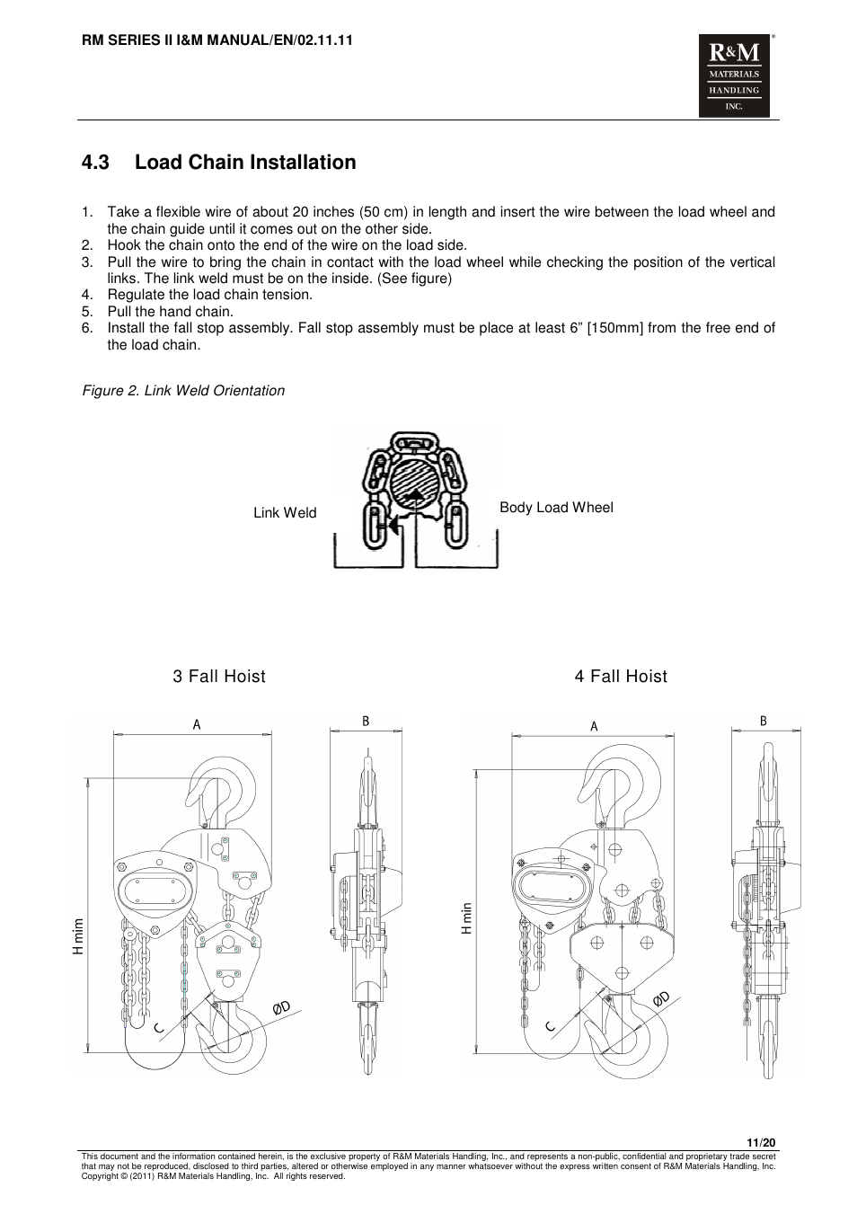 3 load chain installation | R&M Materials Handling MANUAL CHAIN HOISTS User Manual | Page 17 / 81