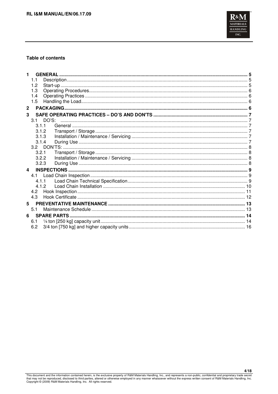 R&M Materials Handling MANUAL CHAIN HOISTS User Manual | Page 30 / 81