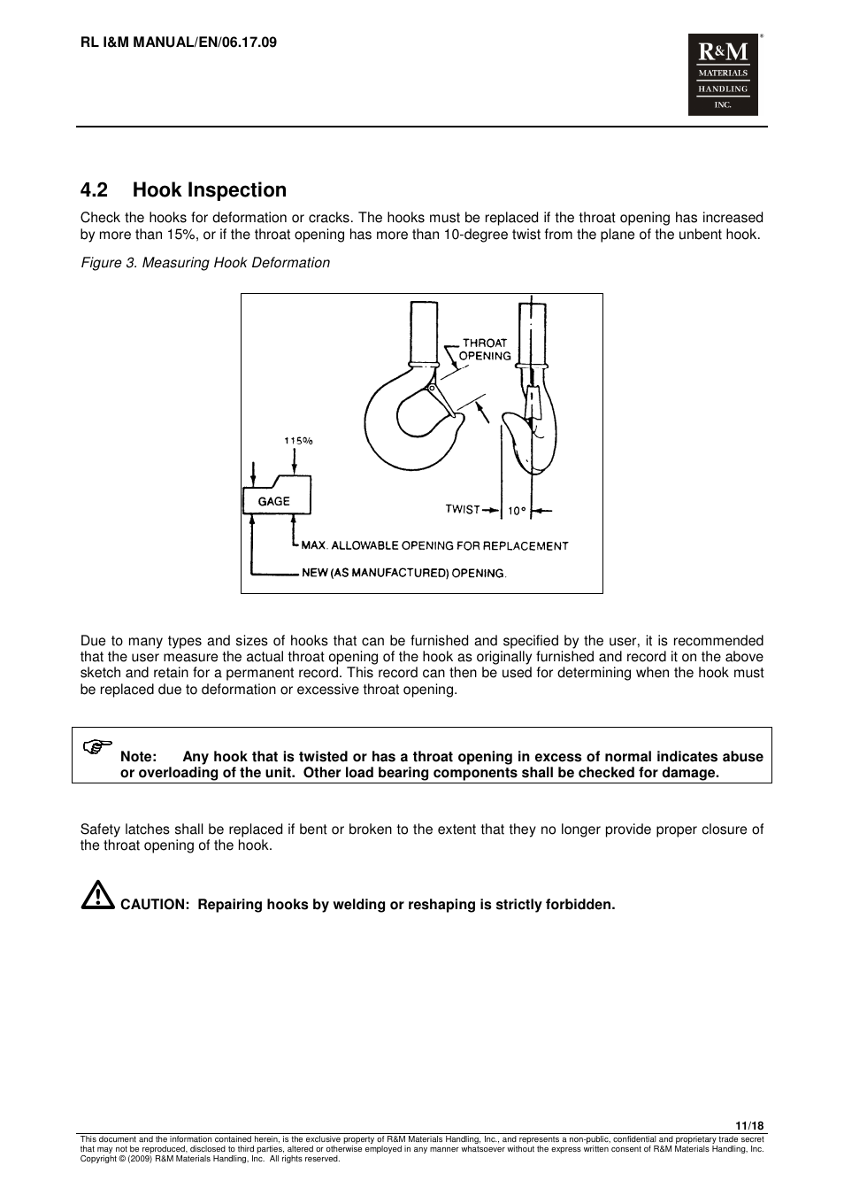 2 hook inspection | R&M Materials Handling MANUAL CHAIN HOISTS User Manual | Page 37 / 81