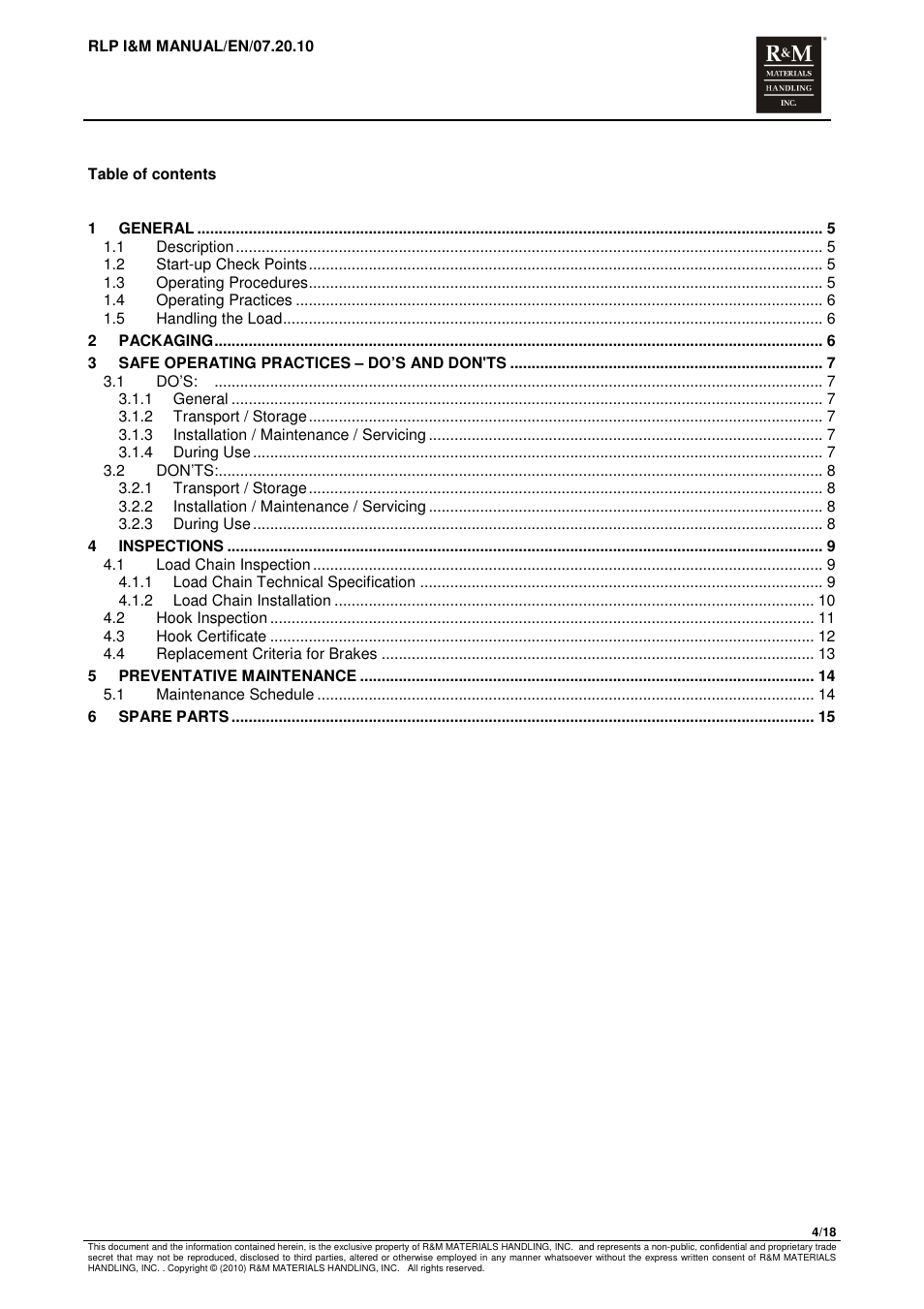 R&M Materials Handling MANUAL CHAIN HOISTS User Manual | Page 48 / 81