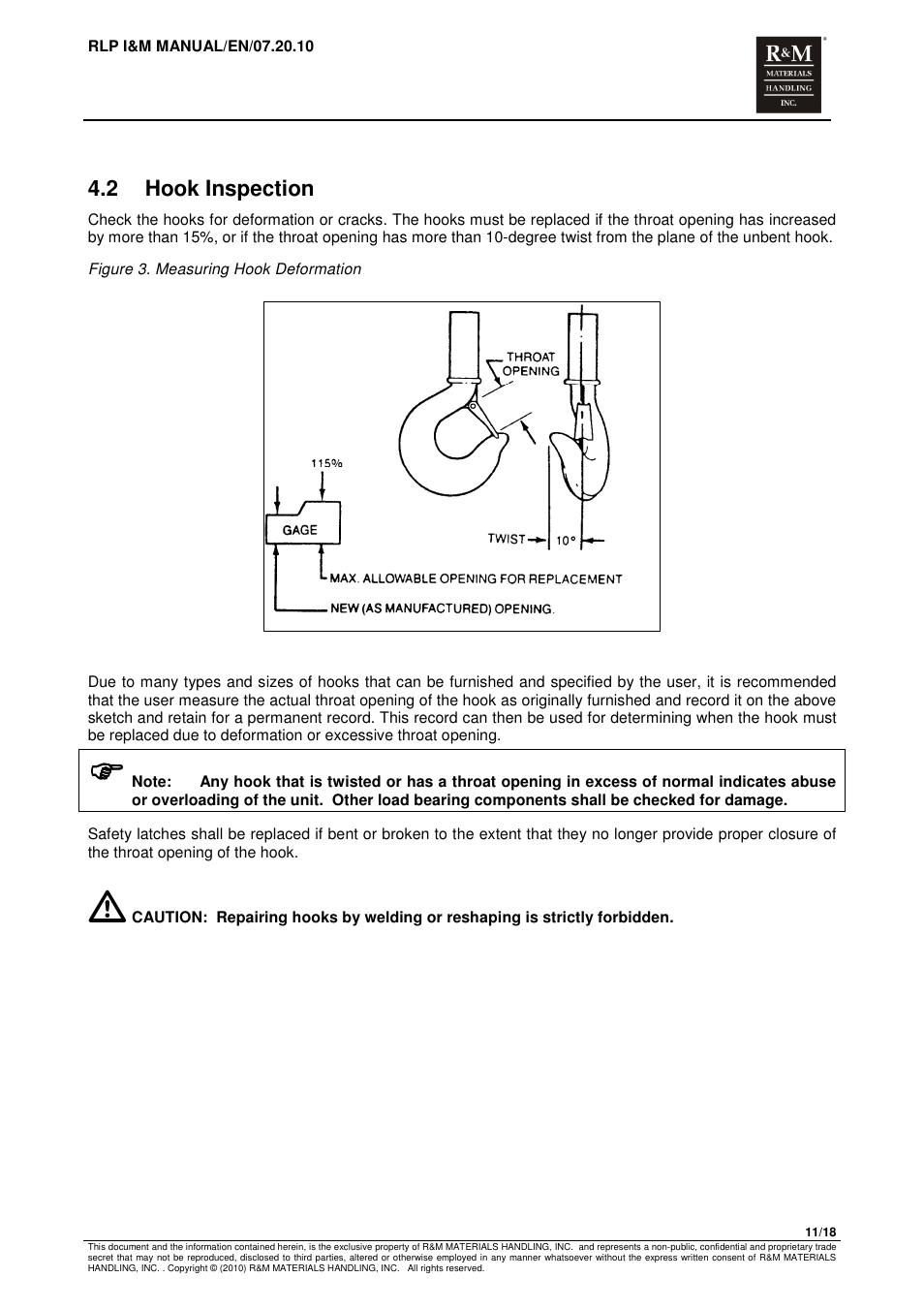 2 hook inspection | R&M Materials Handling MANUAL CHAIN HOISTS User Manual | Page 55 / 81
