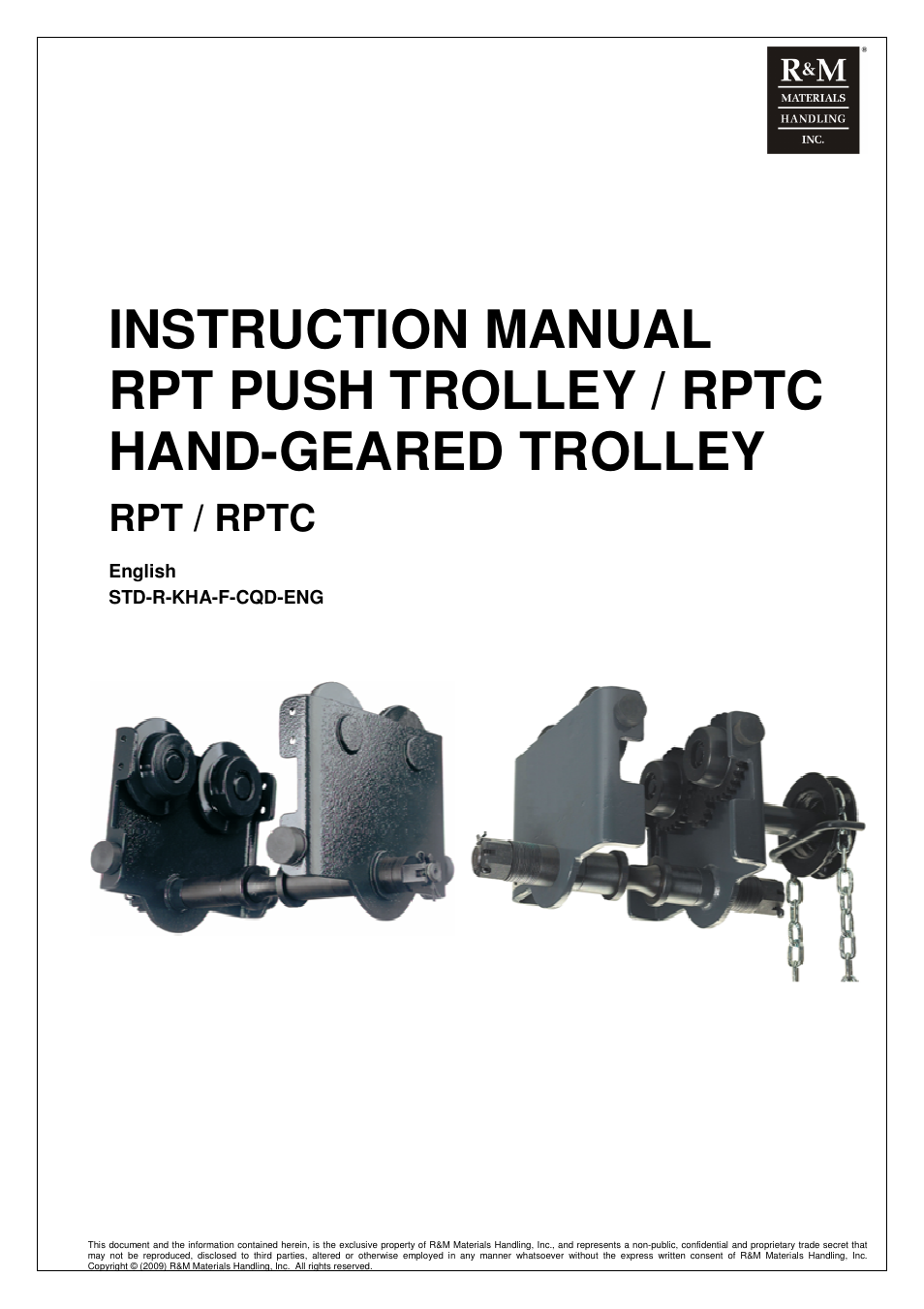 Rm-rpt-man-2009-1-en, Rpt / rptc | R&M Materials Handling MANUAL CHAIN HOISTS User Manual | Page 63 / 81