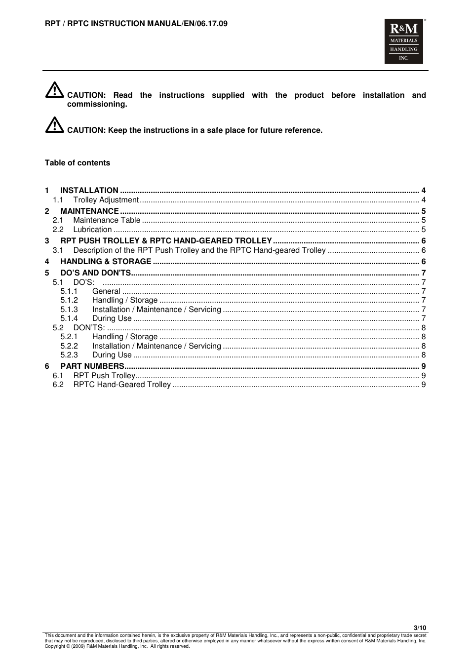 R&M Materials Handling MANUAL CHAIN HOISTS User Manual | Page 65 / 81