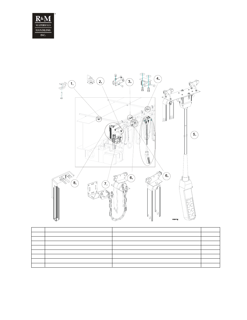 2 festoon assembly, 1 single girder crane (wire rope hoist) | R&M Materials Handling WIRE ROPE PACKAGES User Manual | Page 11 / 76