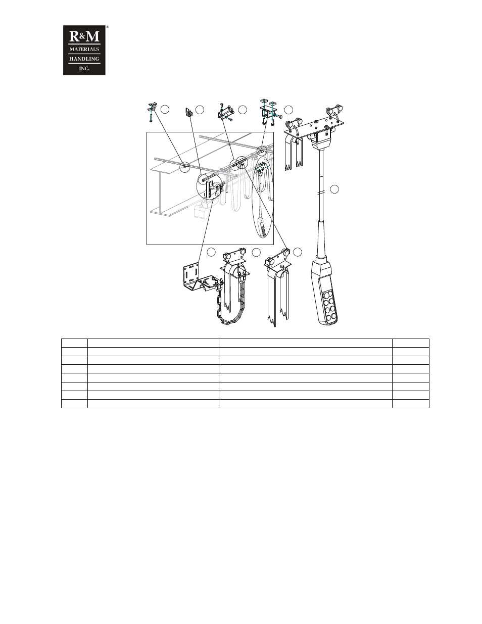 3 single girder crane (chain hoist) | R&M Materials Handling WIRE ROPE PACKAGES User Manual | Page 14 / 76