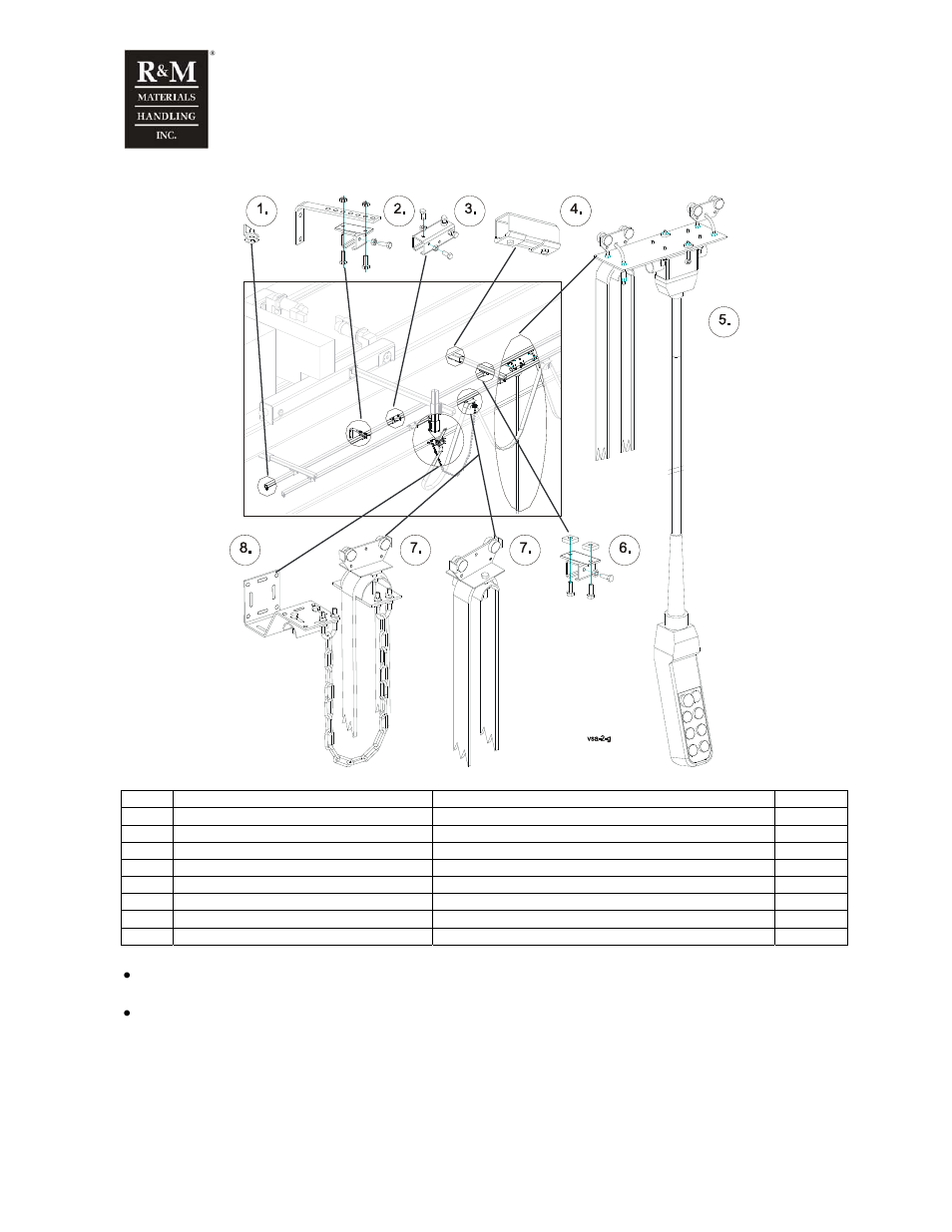 7 double girder crane (wire rope hoist) | R&M Materials Handling WIRE ROPE PACKAGES User Manual | Page 19 / 76