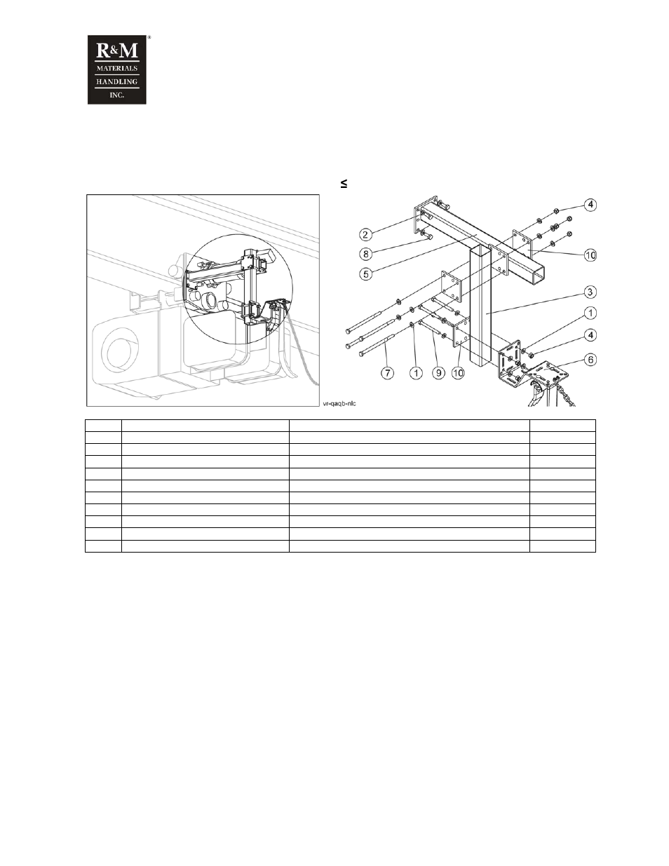 5 hoist power towing arm assembly | R&M Materials Handling WIRE ROPE PACKAGES User Manual | Page 28 / 76