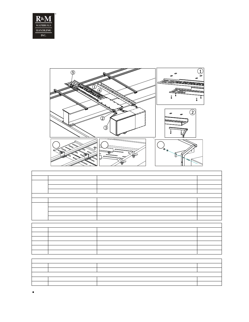 7 bridge panel assembly, 1 single girder crane (wire rope hoist) | R&M Materials Handling WIRE ROPE PACKAGES User Manual | Page 42 / 76