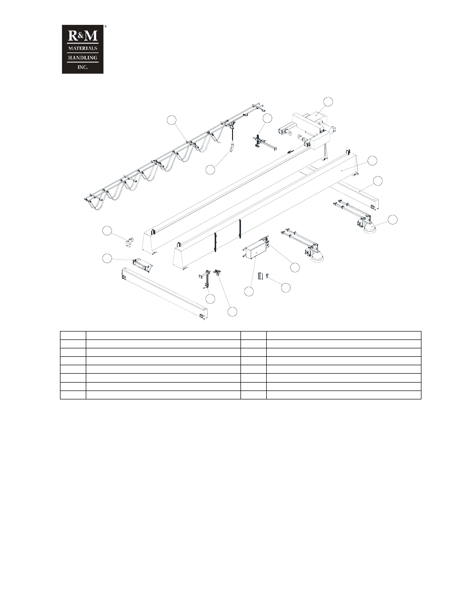 2 double girder crane (wire rope hoist) | R&M Materials Handling WIRE ROPE PACKAGES User Manual | Page 5 / 76