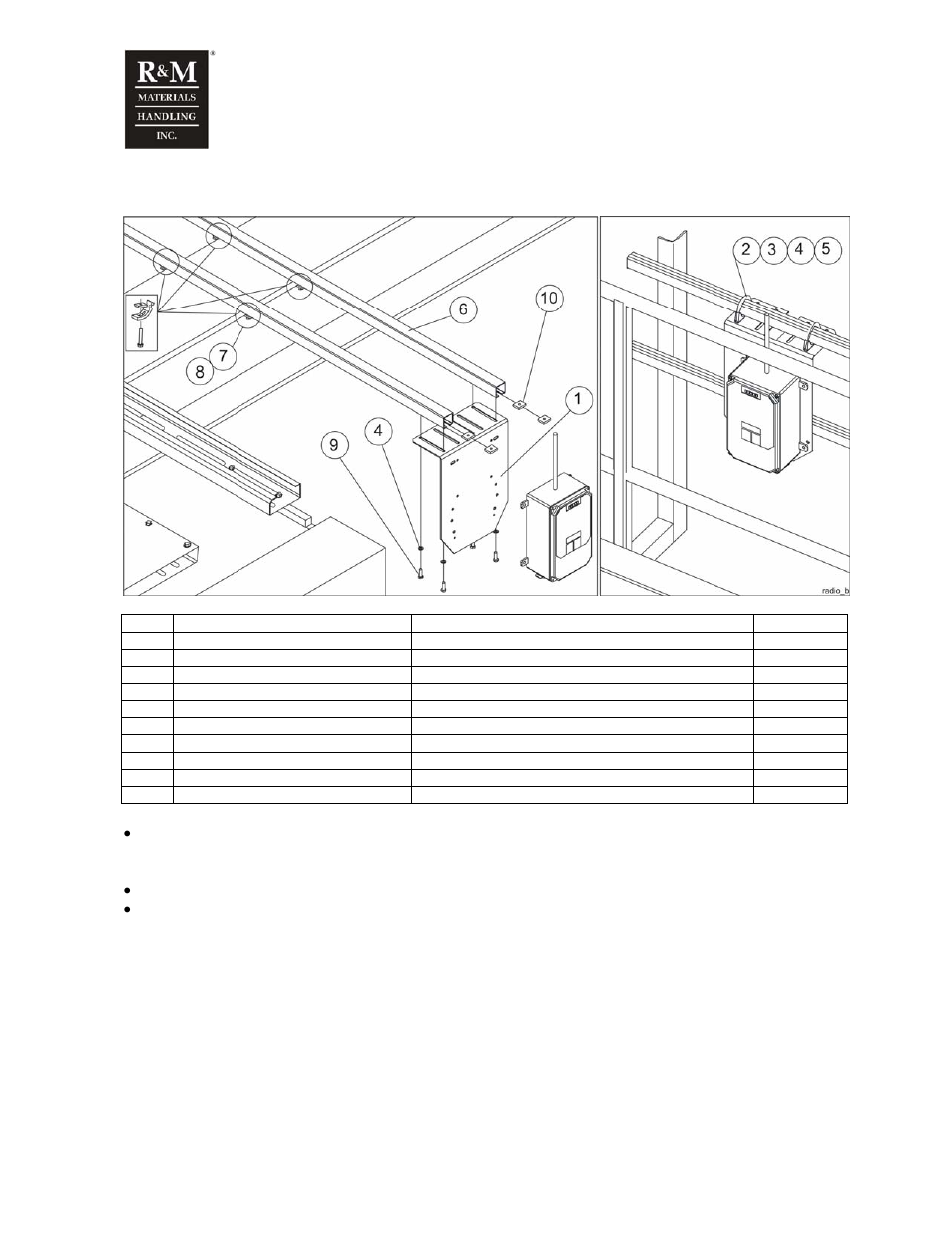 14 radio assembly | R&M Materials Handling WIRE ROPE PACKAGES User Manual | Page 57 / 76