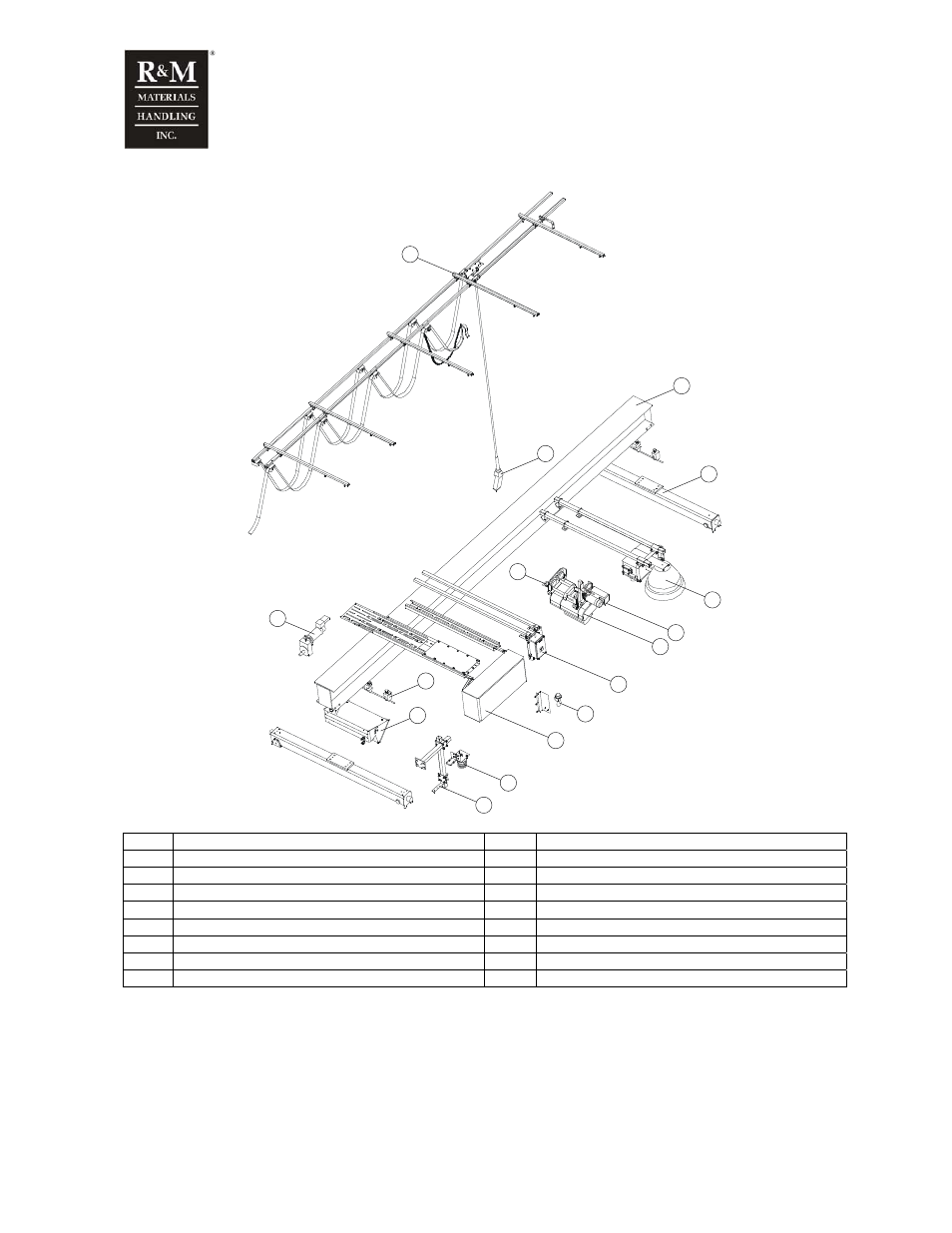 5 single girder crane (chain hoist) | R&M Materials Handling WIRE ROPE PACKAGES User Manual | Page 8 / 76