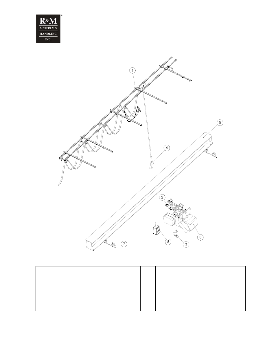 6 solo hoist, pendant in festoon (wire rope hoist) | R&M Materials Handling WIRE ROPE PACKAGES User Manual | Page 9 / 76