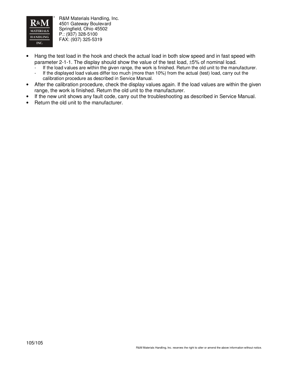 R&M Materials Handling HOIST MONITORS User Manual | Page 105 / 105
