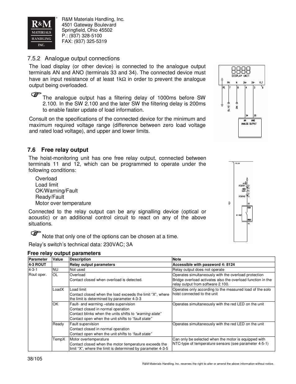 R&M Materials Handling HOIST MONITORS User Manual | Page 38 / 105