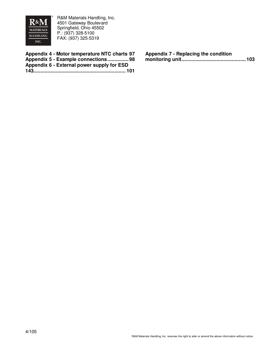 R&M Materials Handling HOIST MONITORS User Manual | Page 4 / 105