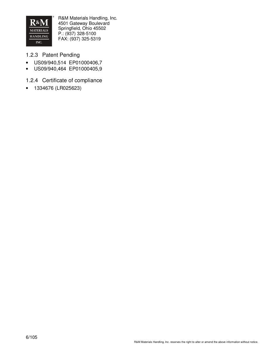 R&M Materials Handling HOIST MONITORS User Manual | Page 6 / 105