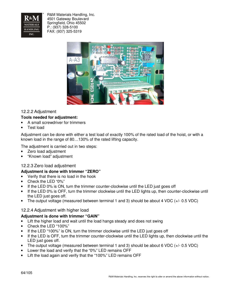R&M Materials Handling HOIST MONITORS User Manual | Page 64 / 105