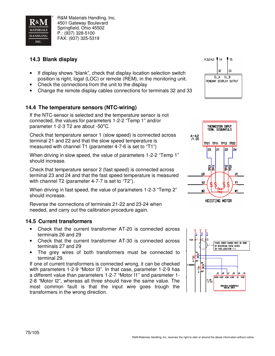 R&M Materials Handling HOIST MONITORS User Manual | Page 75 / 105