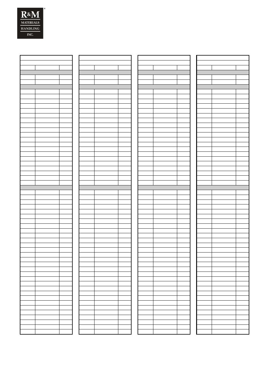 4 factory default parameters for 120hz motors | R&M Materials Handling VARIABLE SPEED CONTROLS ControlMaster Plus Service Manual User Manual | Page 40 / 83
