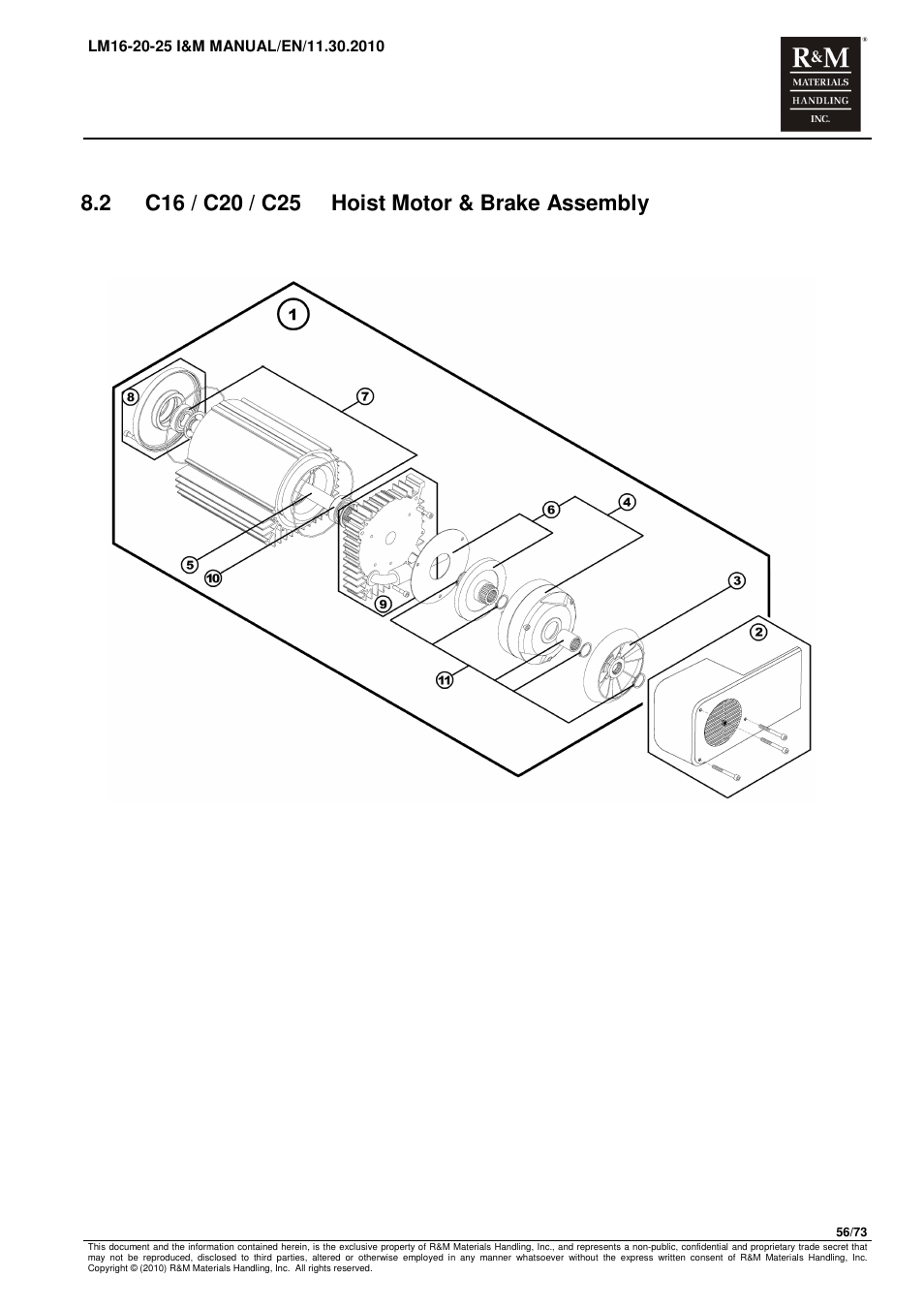 R&M Materials Handling ELECTRIC CHAIN HOISTS LoadMate Chain Hoist LM 16-20-25 User Manual | Page 56 / 73