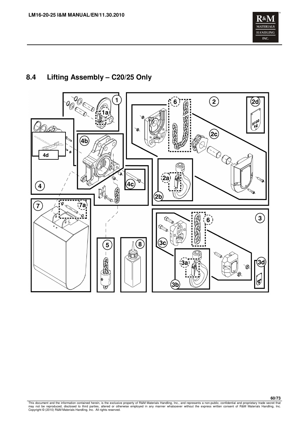 R&M Materials Handling ELECTRIC CHAIN HOISTS LoadMate Chain Hoist LM 16-20-25 User Manual | Page 60 / 73