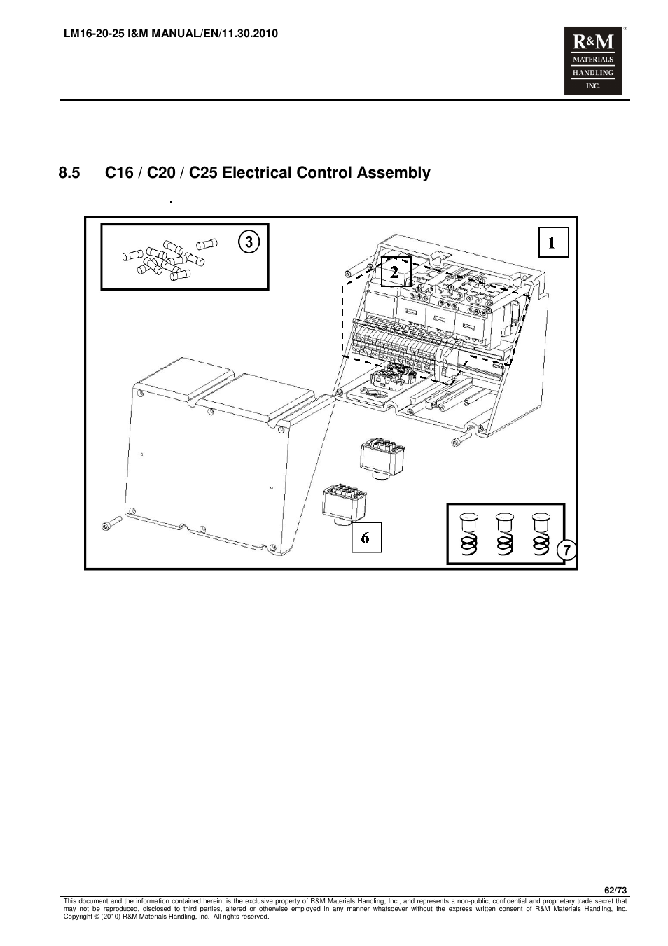 R&M Materials Handling ELECTRIC CHAIN HOISTS LoadMate Chain Hoist LM 16-20-25 User Manual | Page 62 / 73