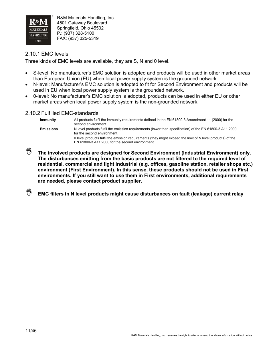 R&M Materials Handling VARIABLE SPEED CONTROLS ControlMaster Select Service Manual User Manual | Page 11 / 46
