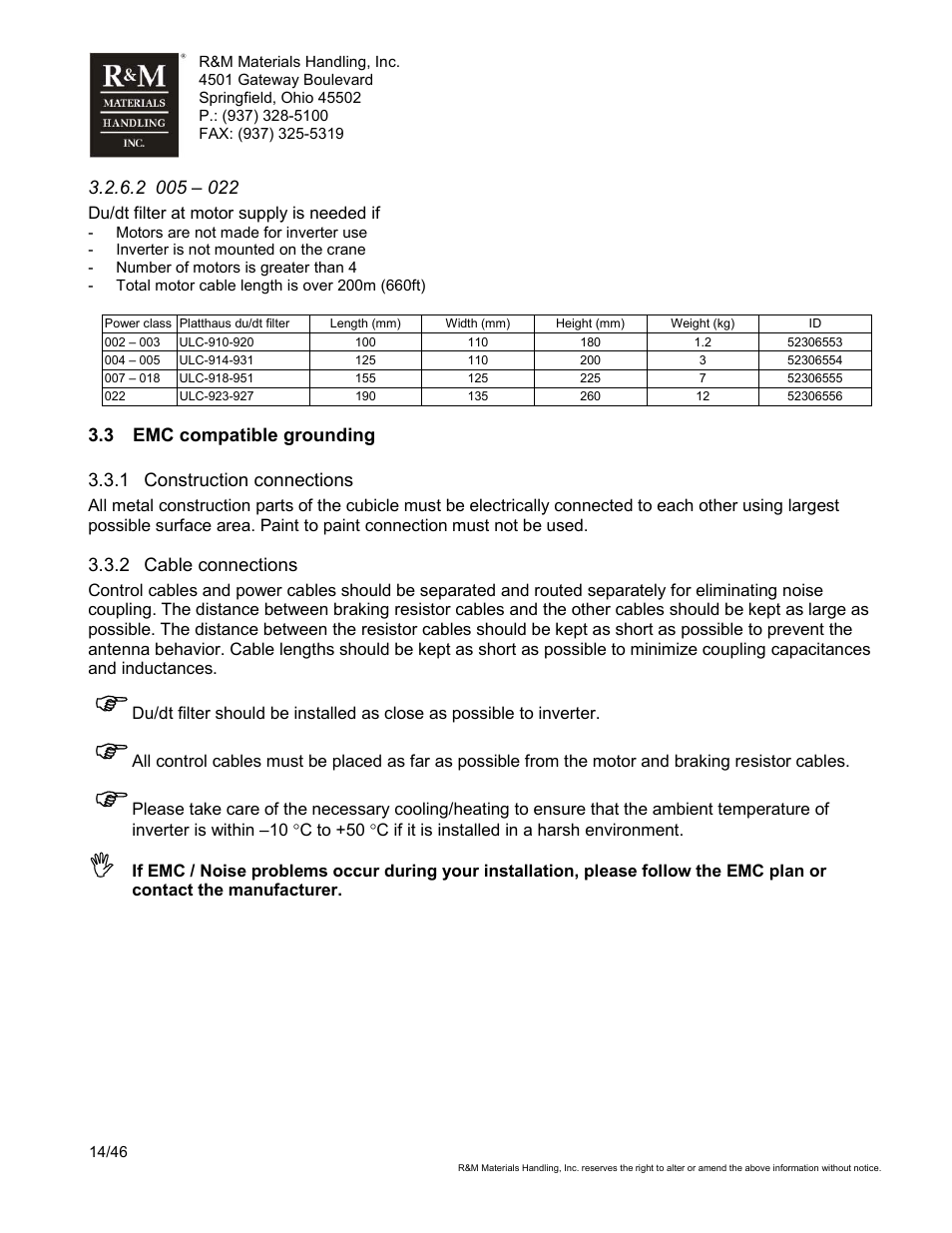 R&M Materials Handling VARIABLE SPEED CONTROLS ControlMaster Select Service Manual User Manual | Page 14 / 46