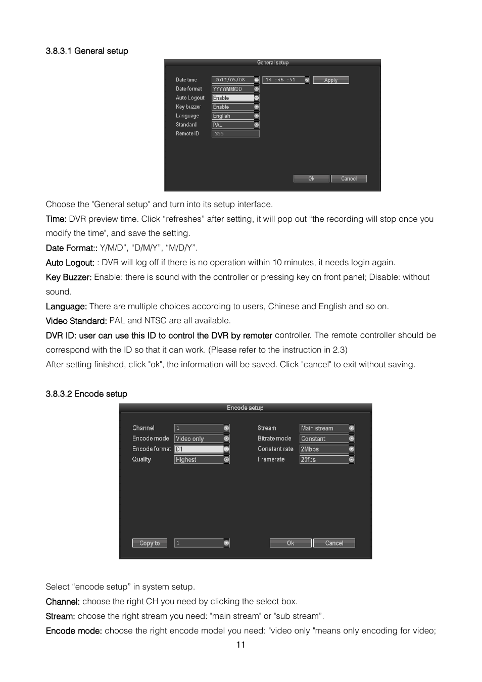 1 general setup | ZMODO ZMD-DT-SFN6 16CH H.264 Smart Security 960H DVR User Manual | Page 11 / 24