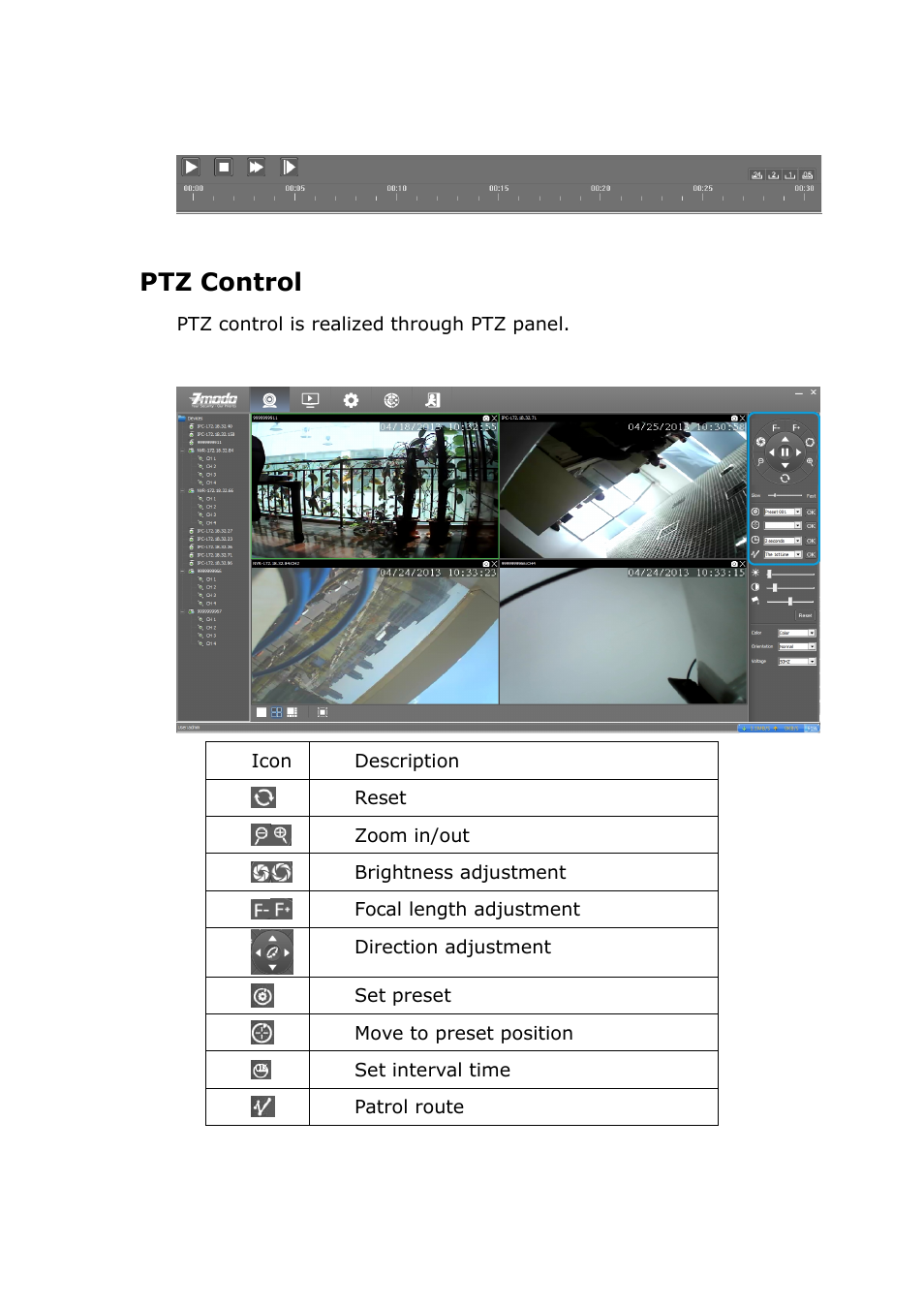 Ptzcontrol, Ptz control | ZMODO ZP-IBH13-P 720P HD H.264 PoE IP Infrared Weatherproof Camera with QR Code Smartphone Setup - Zviewer Windows User Manual User Manual | Page 24 / 39