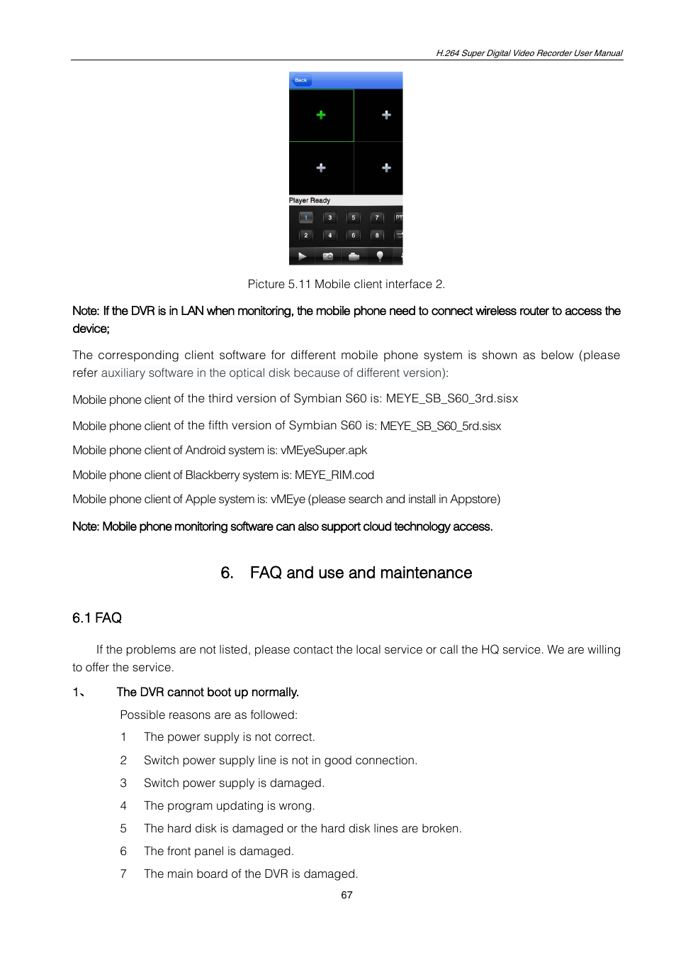 Faq and use and maintenance, 1 faq | ZMODO ZMD-DT-SCN4 User Manual | Page 68 / 76