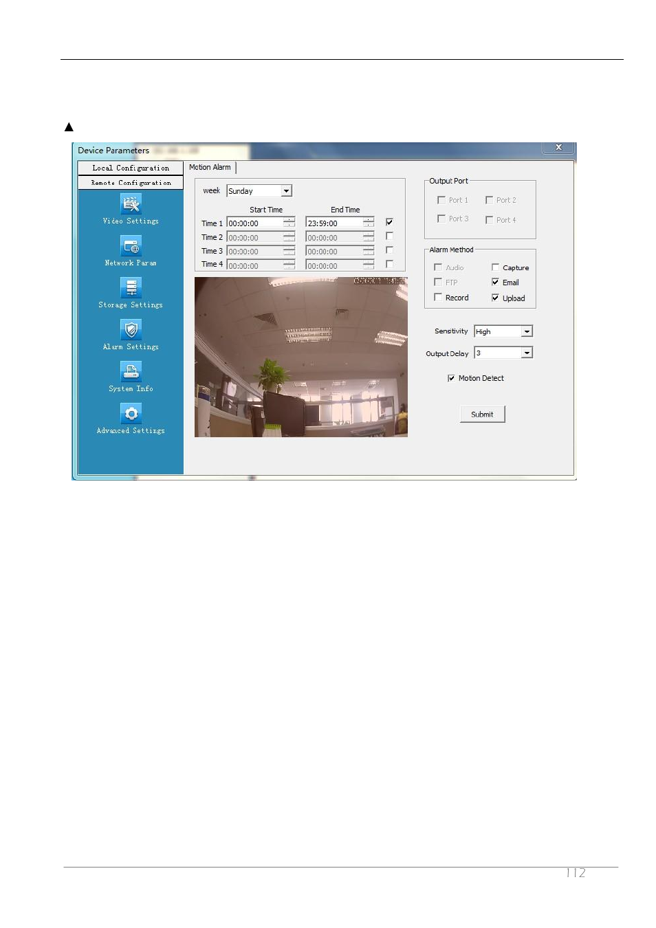 4 alarm settings | ZMODO ZP-IBH13-P 720P HD H.264 PoE IP Infrared Weatherproof Camera with QR Code Smartphone Setup - Manual of How to Access IP Camera User Manual | Page 113 / 119