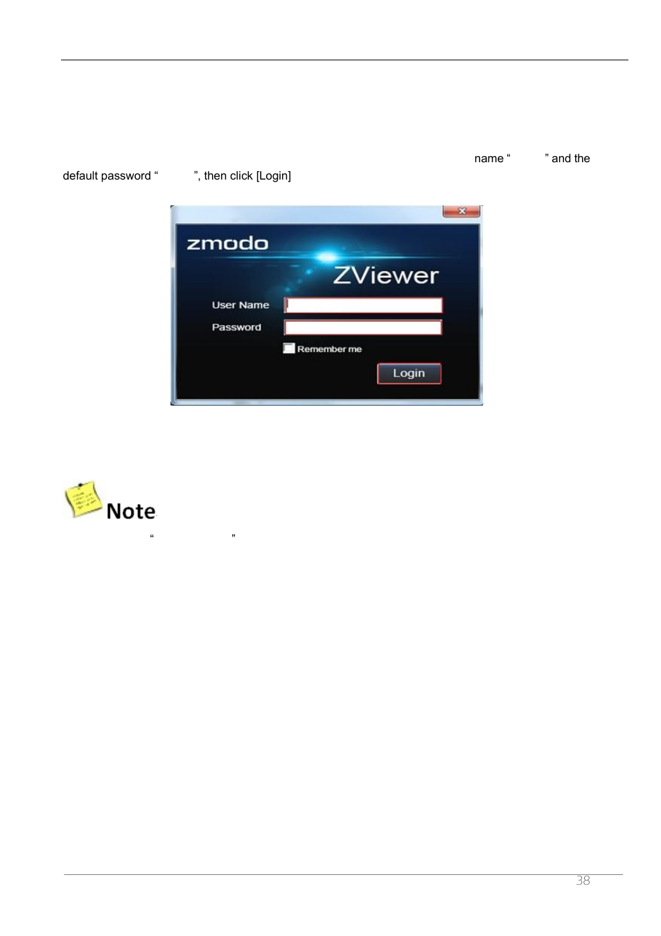 2 operation and use, 1 user login | ZMODO ZP-IBH13-P 720P HD H.264 PoE IP Infrared Weatherproof Camera with QR Code Smartphone Setup - Manual of How to Access IP Camera User Manual | Page 39 / 119