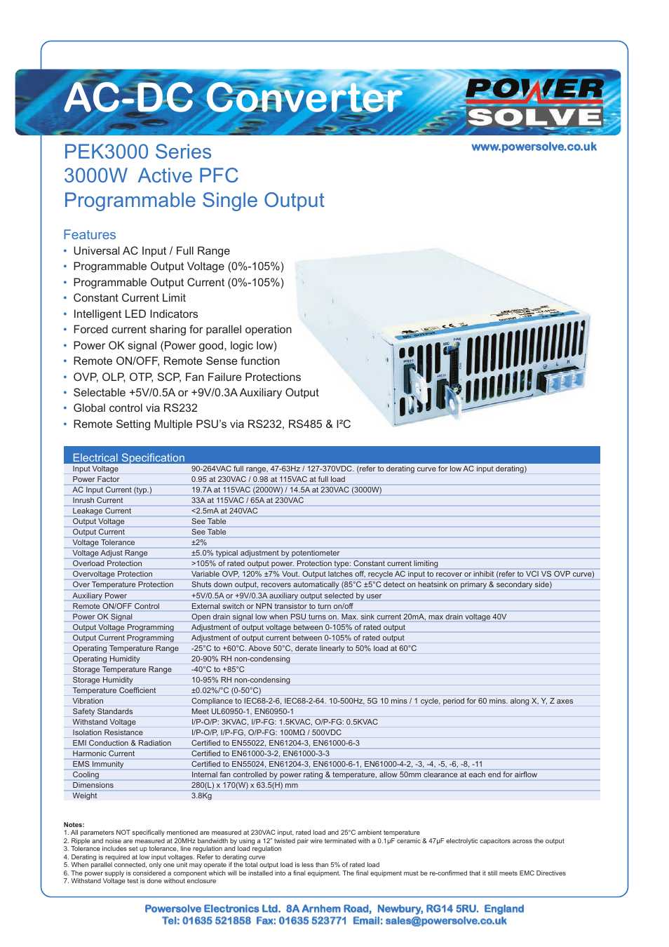 Powersolve PEK3000 Series User Manual | 7 pages