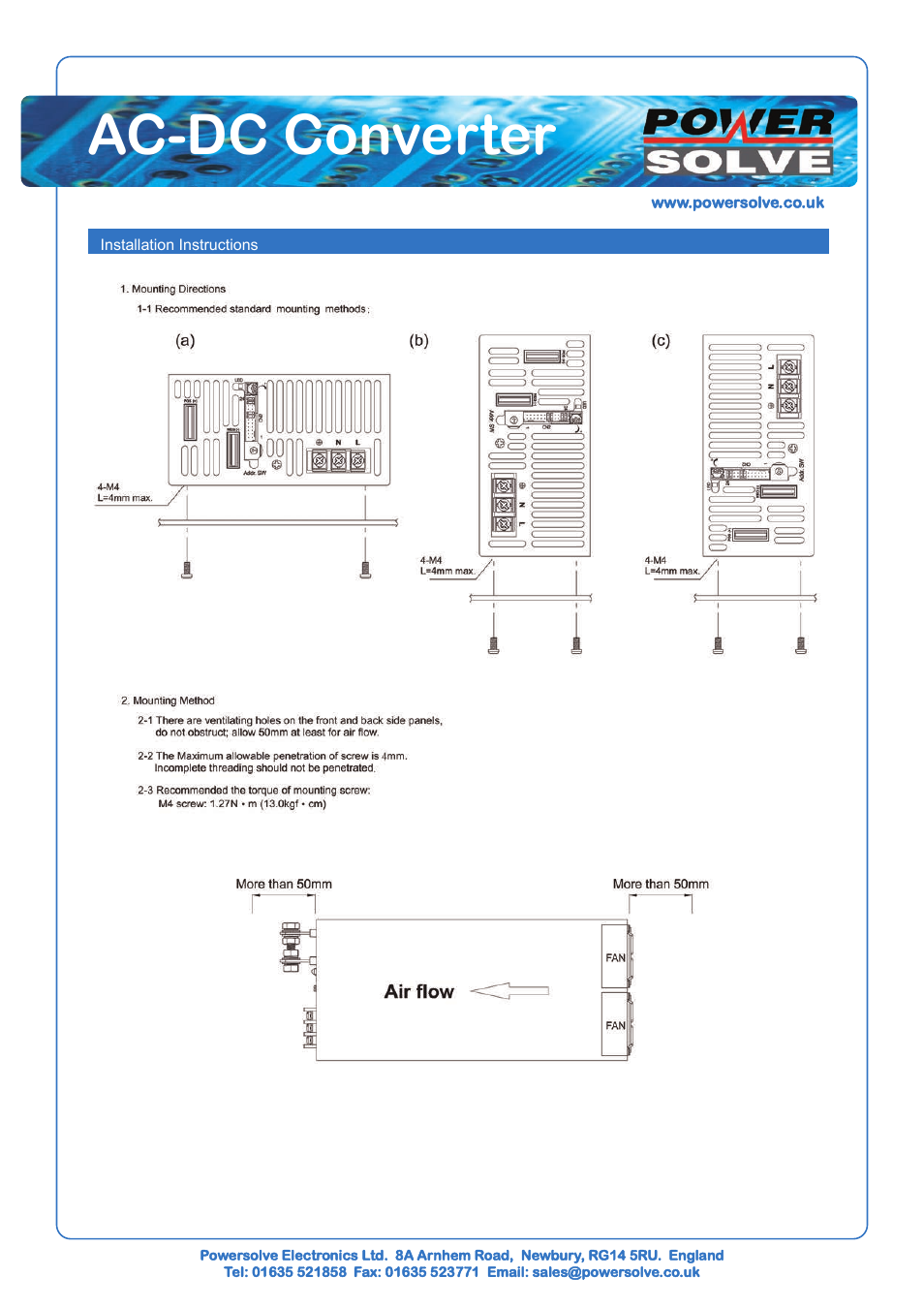 Ac-dc converter | Powersolve PEK3000 Series User Manual | Page 7 / 7