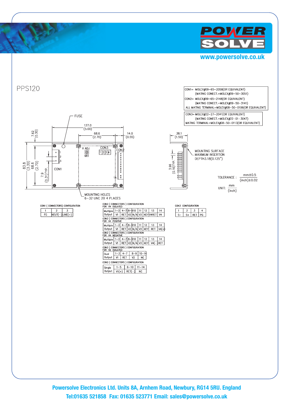 Powersolve PPS120 Series User Manual | Page 3 / 3