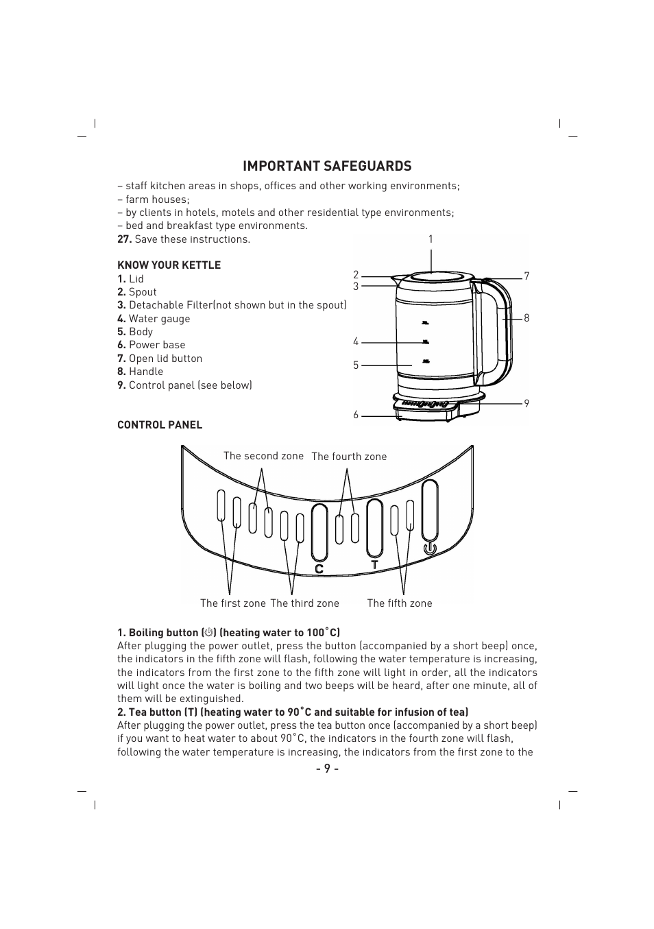 Important safeguards | SINBO SK 2397 User Manual | Page 10 / 48