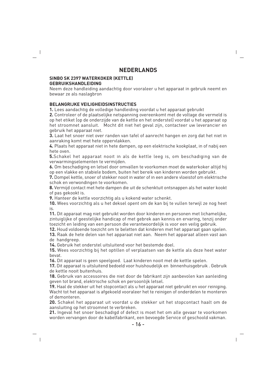 SINBO SK 2397 User Manual | Page 17 / 48