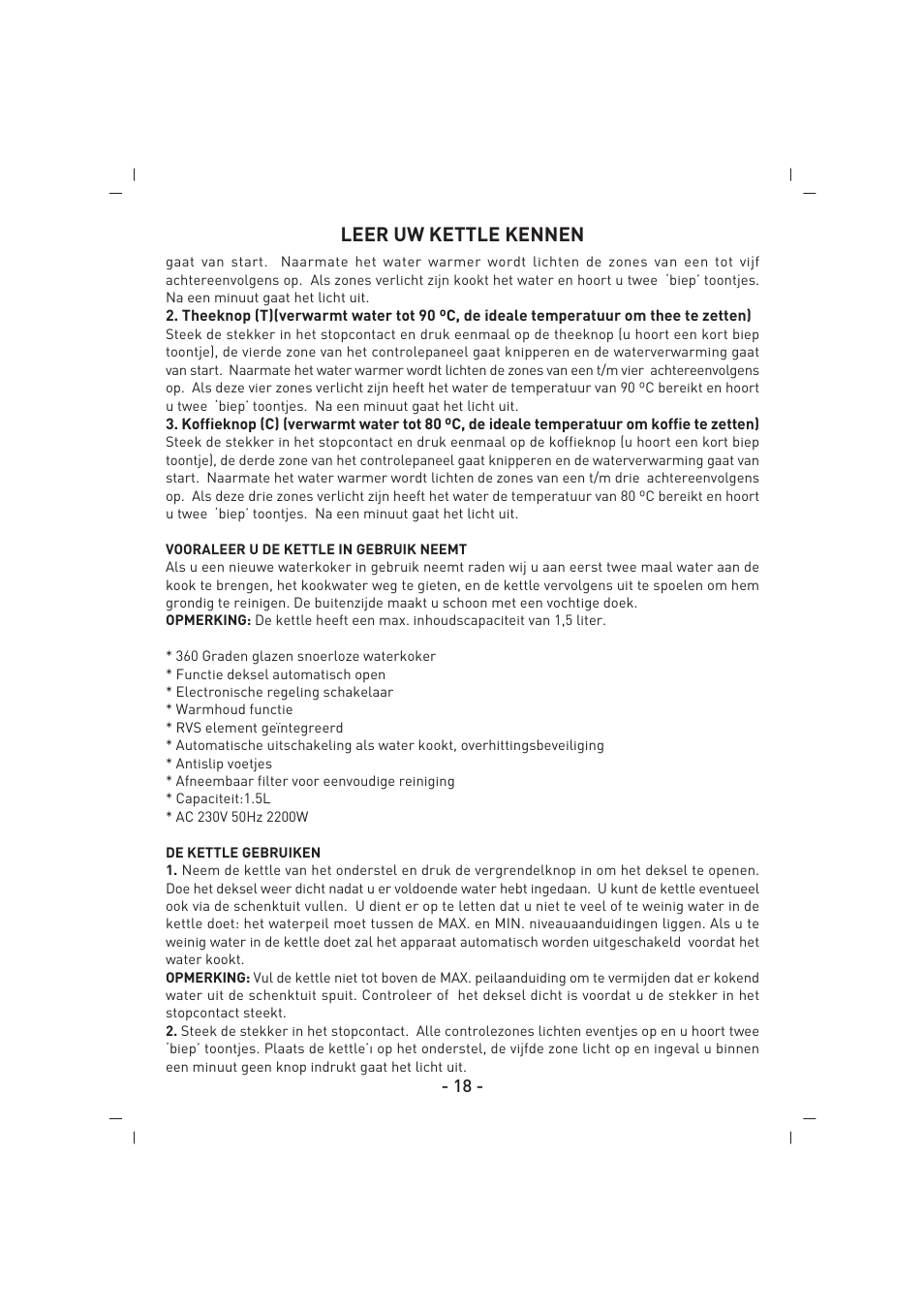Leer uw kettle kennen | SINBO SK 2397 User Manual | Page 19 / 48