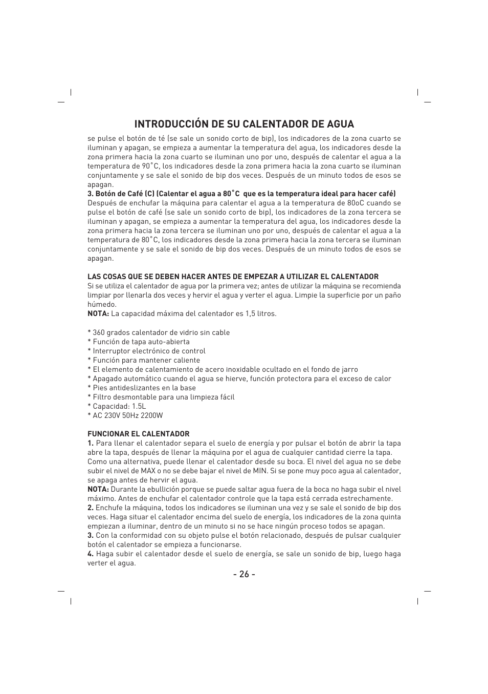 Introducción de su calentador de agua | SINBO SK 2397 User Manual | Page 27 / 48
