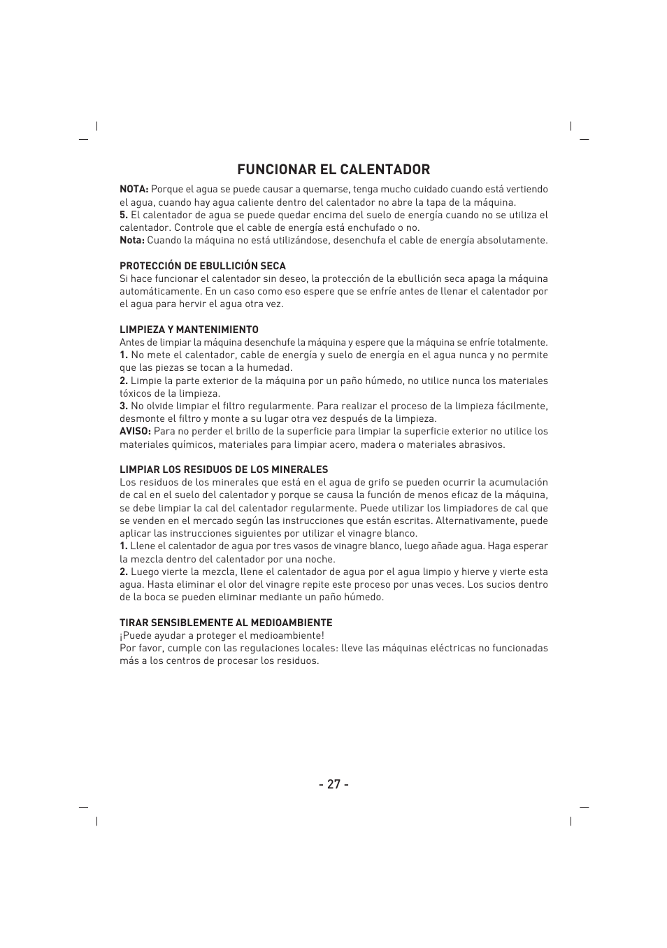 Funcionar el calentador | SINBO SK 2397 User Manual | Page 28 / 48
