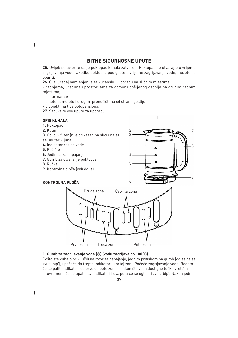 Bitne sigurnosne upute | SINBO SK 2397 User Manual | Page 38 / 48