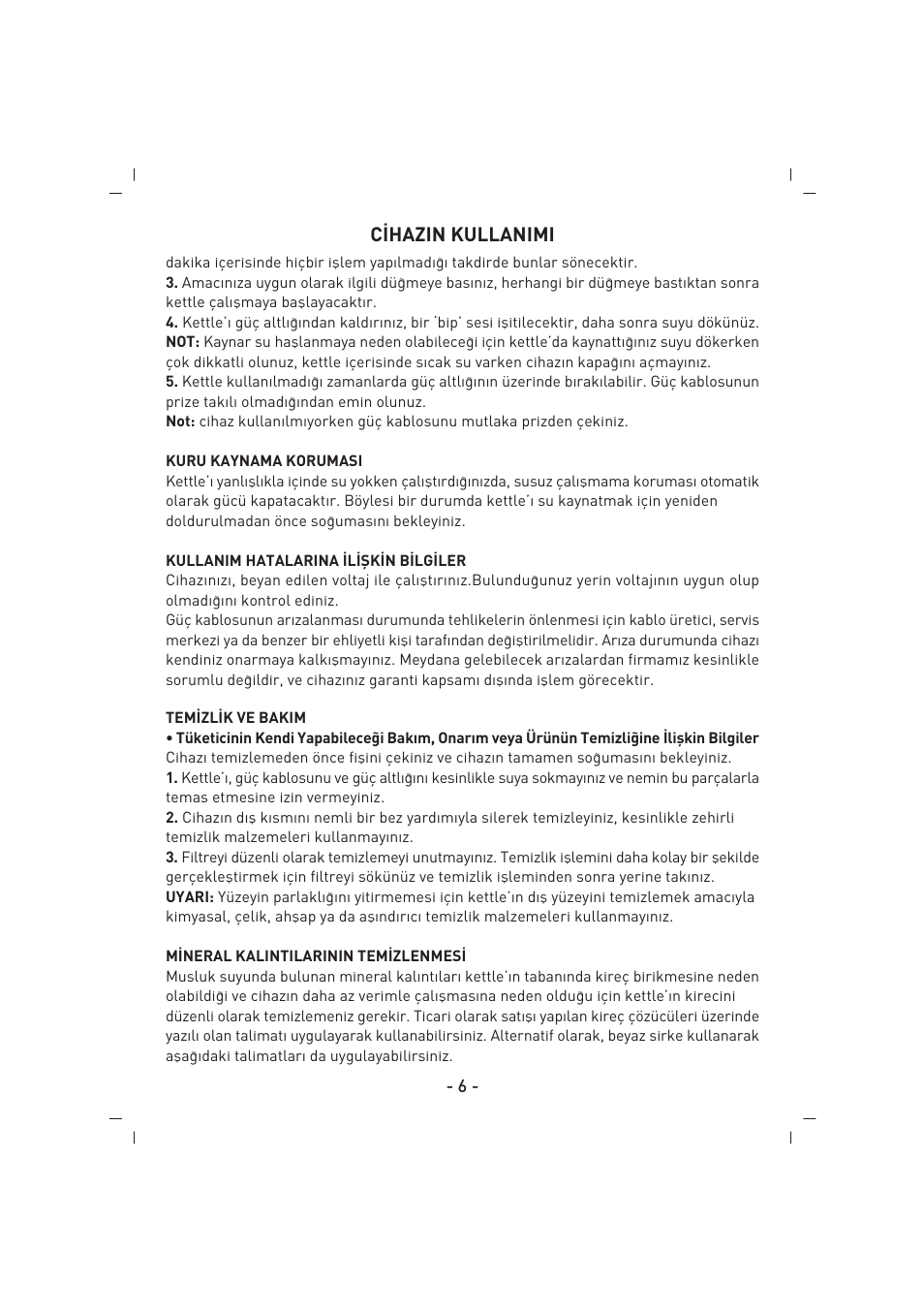 C‹hazin kullanimi | SINBO SK 2397 User Manual | Page 7 / 48