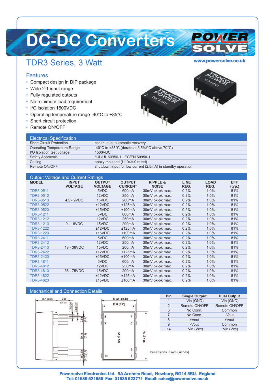 Powersolve TDR3 Series User Manual | 1 page