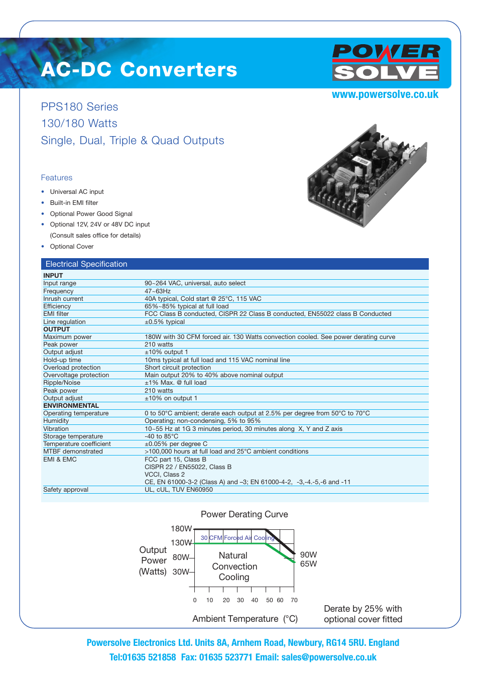 Powersolve PPS180 Series User Manual | 3 pages