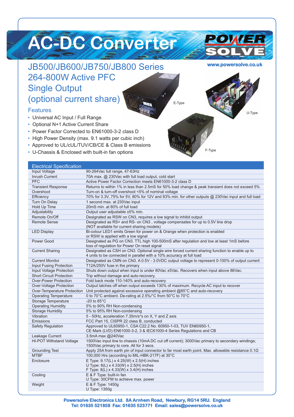 Powersolve JB800 Series User Manual | 5 pages